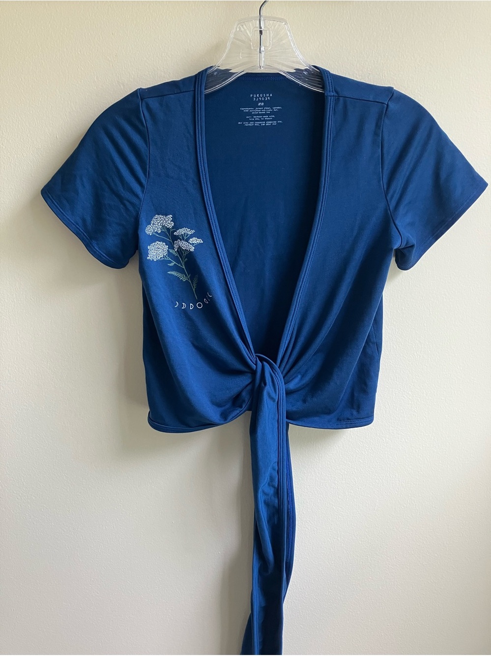 Purusha People Yarrow Moon Short Sleeved Wrap Top size XS